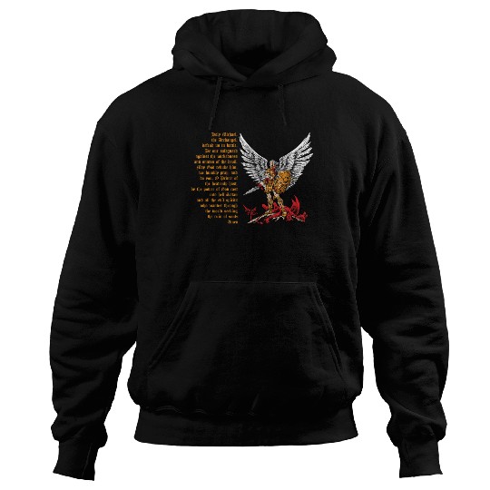 Saint Michael Hoodies for men prayer catholic church