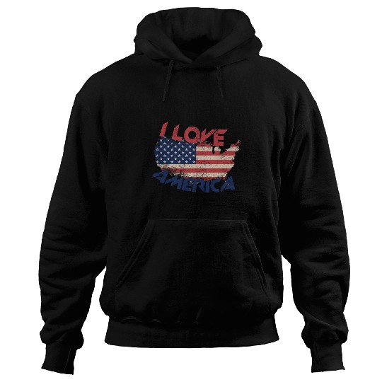 I LOVE AMERICA Hoodies
