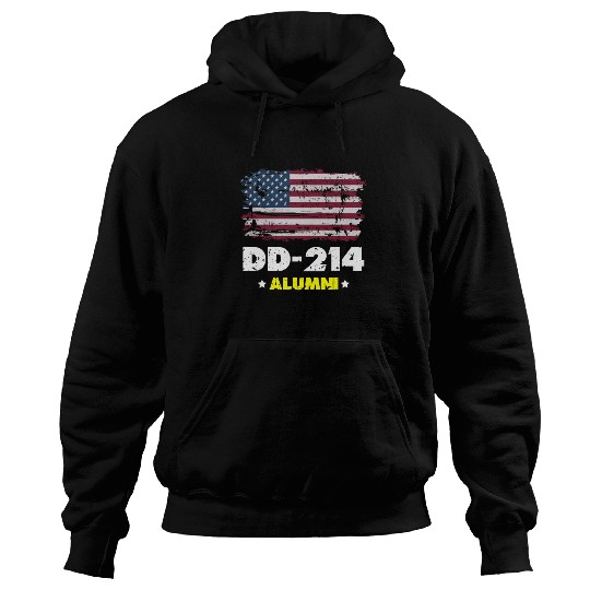 DD-214 Us Armed Forces Alumni American Flag Hoodies