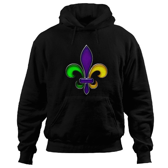 Fleur De Lis Mardi Gras Glossy Lily Hoodies