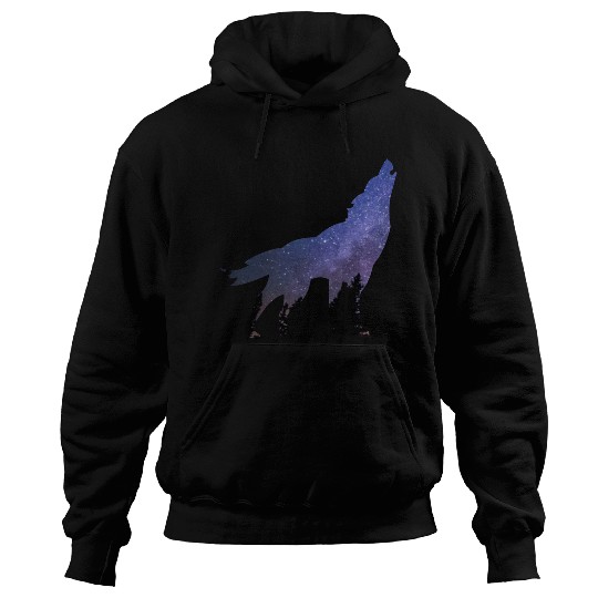 Wolf wolves galaxy howl Hoodies
