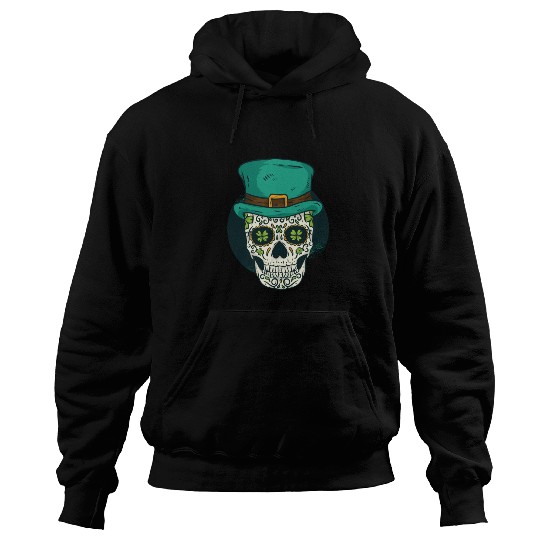 St Patricks Day Shamrock Skull Hoodies