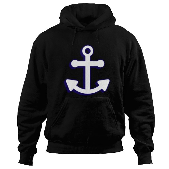 Nautical boat anchor in navy blue and white 3D Hoodies
