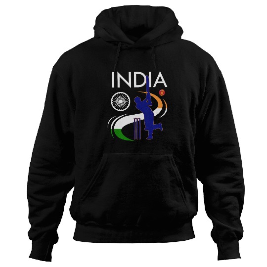 India Cricket With Indian Flag Brush Stroke Hoodies