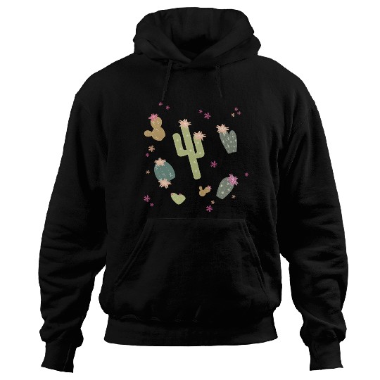 various cactus plants with flowers pattern Hoodies