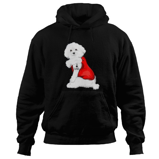 Funny bichon frise Dog I Love Mom Tattoo Lover Hoodies