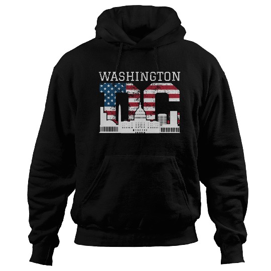 Washington Dc Capitol Hill Usa Flag Souvenir Gift Hoodies