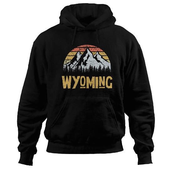 Vintage Retro Wy Wyoming Us Mountain State Hoodies
