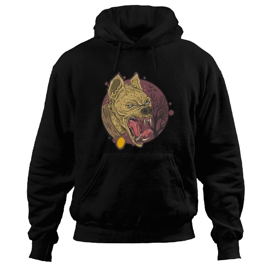wild hyena angry face head Hoodies