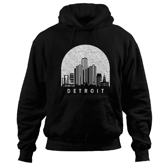 Detroit Michigan Skyline Hoodies