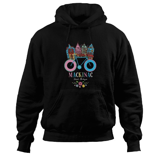 Mackinac Island Michigan Bike Art Hoodies