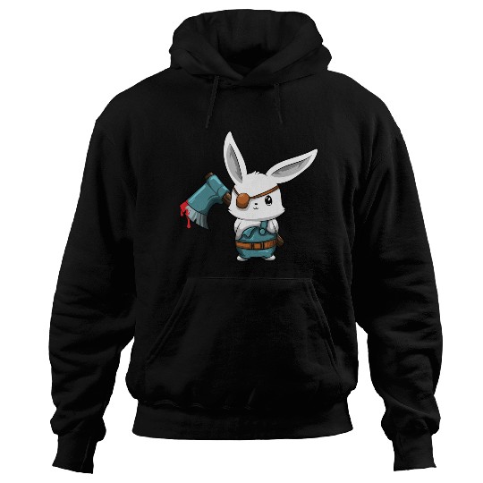Killer Bunny With Axe Halloween Horror Hoodies