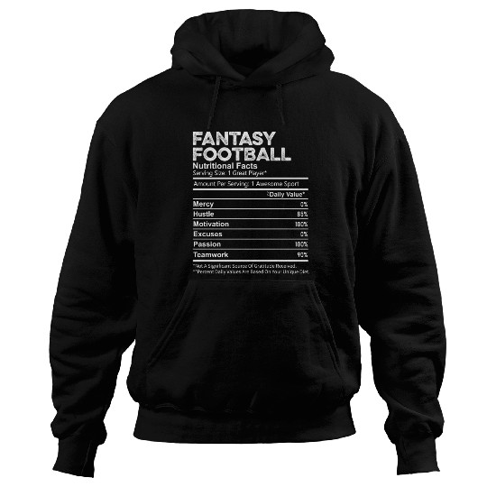 Funny Fantasy Football Nutrition Facts Player Men Hoodies