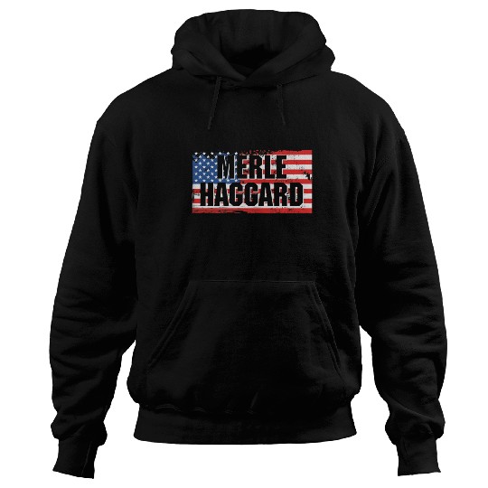 Vintage Graphic Merle Haggard On Flag Hoodies
