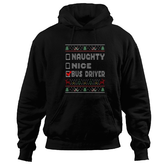 Naughty Nice Bus Driver, Matching Christmas Group Hoodies