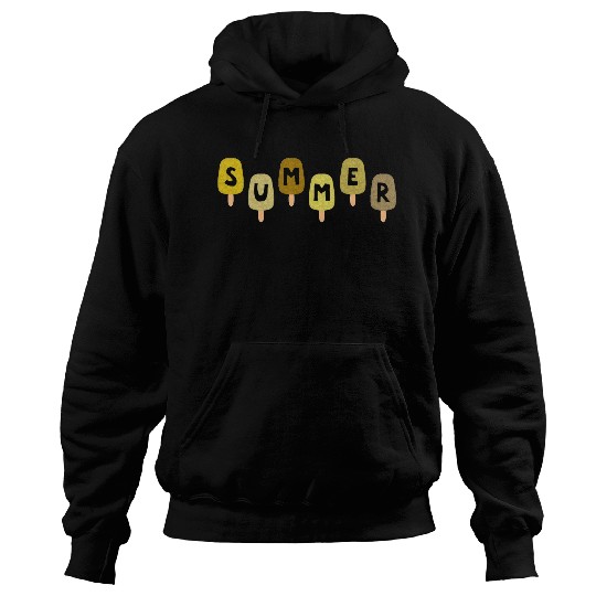 Yellow ICE CREAM STICKS with SUMMER Word Hoodies