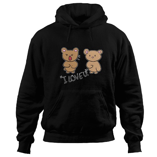 i love you teddy bear couple Hoodies