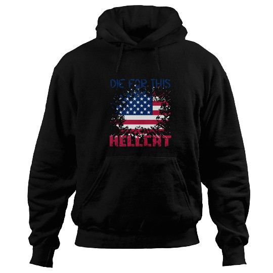 Die For This Hellcat- Vintage US Flag Hoodies