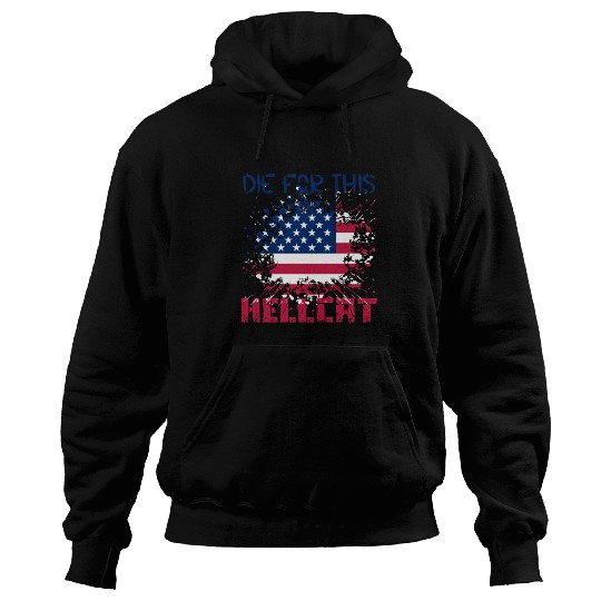 Die For This Hellcat- Vintage US Flag Hoodies