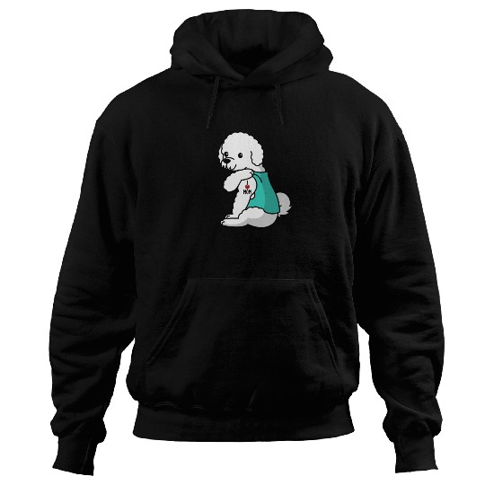I Love Mom Tattoo Bichon Frise Hoodies