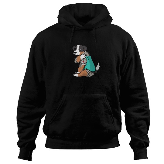 I Love Mom Tattoo Australian Shepherd Hoodies