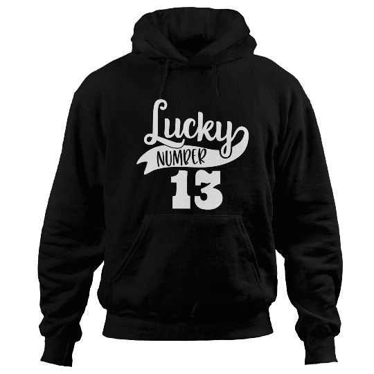 Lucky Number 13 Birthday Party Design Hoodies