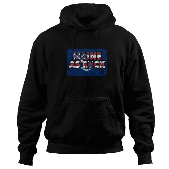 America US Flag State Flag Maine Hoodies