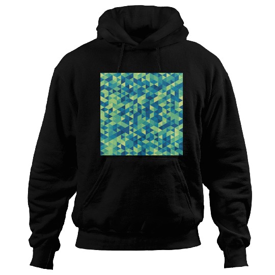 Geometric Hexagon Pattern Blue Yellow Green Hoodies