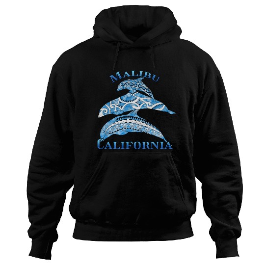 Malibu California Vacation Tribal Dolphins Hoodies