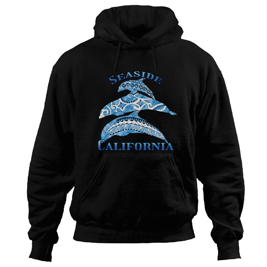 Seaside California Vacation Tribal Dolphins Hoodies