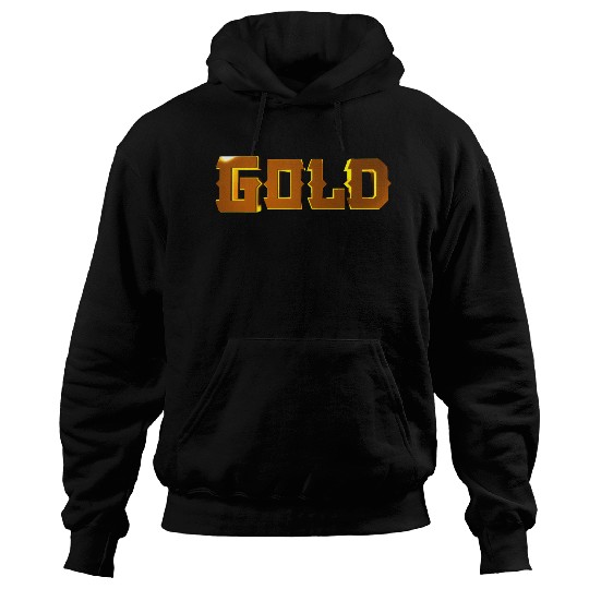 Gold Stylized Text Hoodies