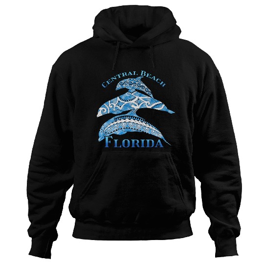 Central Beach Florida Vacation Tribal Dolphins Hoodies