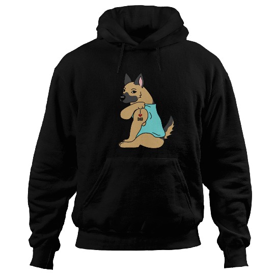 I Love Dad German Shepherd Hoodies
