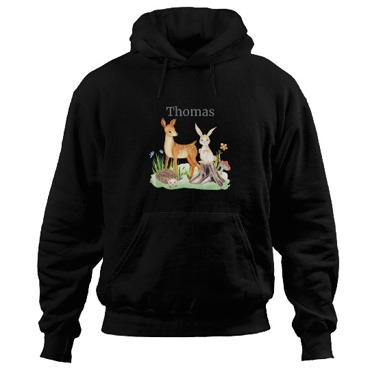 Waldtier Waldtier Reh Hase Hedgehog Flowers Name Hoodies