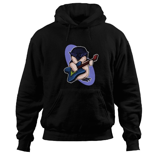 Penguin Hoodies Children Penguin Guitar Heavy Metal