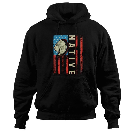 Native American Flag Chief Traditional US Hoodies