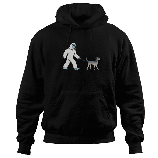 Bigfoot Sasquatch Walking Irish Wolfhound Hoodies