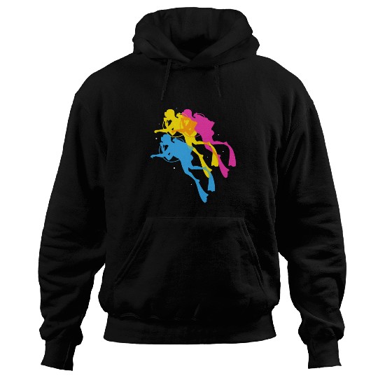Retro Colorful Scuba Diving Hoodies