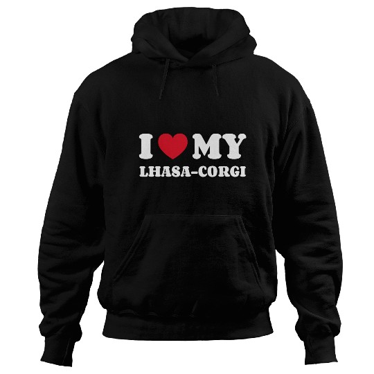 I Love My Lhasa-Corgi Hoodies