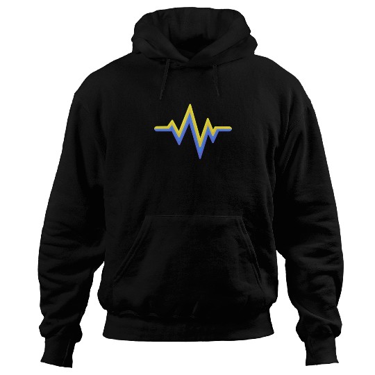 Yellow Blue Heartbeat World Down Syndrome Hoodies