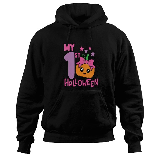 My 1st Halloween Cute Pink Punpkin Birthday Girls Hoodies