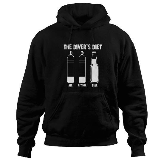 Scuba Diving The Divers Diet Snorkeling Diver Hoodies