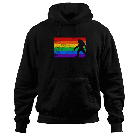 LGBT Bigfoot Rainbow Flag Hoodies