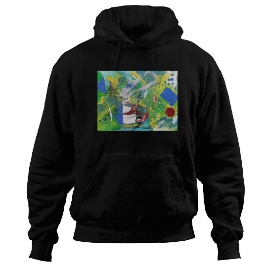 DSCN2939 abstract art, green, red, blue art Hoodies