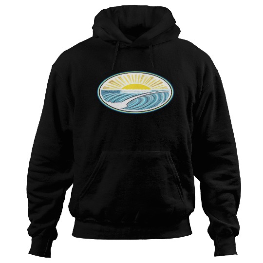 Surf Sunrise Oval Hoodies