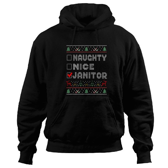 Naughty Nice Janitor, Matching Christmas Group Hoodies