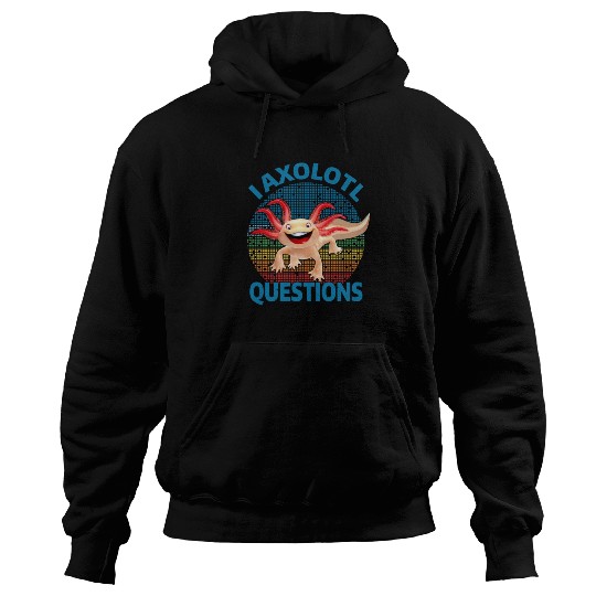 I Axolotl Questions Cute Retro Vintage Axolotl Hoodies