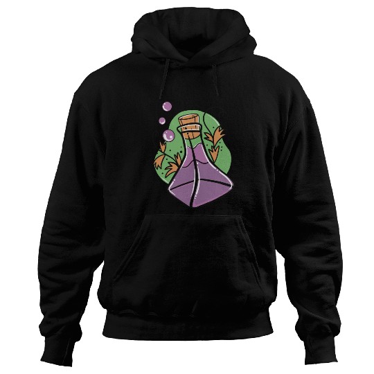 A glass of purple poison with Fall leaves Hoodies