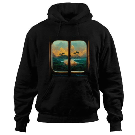 Paradise island painting Hoodies