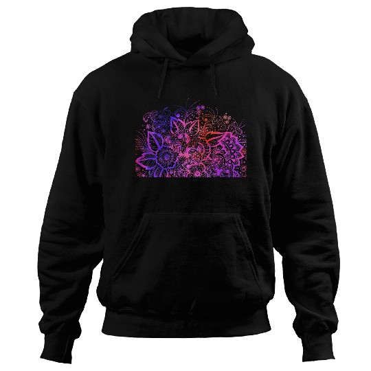 Cool ORnamental Flower Design Hoodies